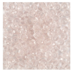 Facettperler light rose, dia 4mm, hullstr 1mm, 45stk