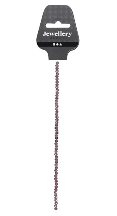 Facettperler purple, dia 4mm, hullstr 1mm - 45stk Purple - Hobby