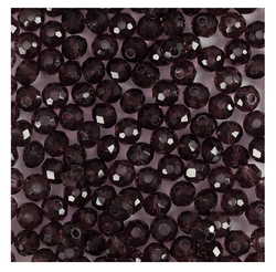 Facettperler purple, dia 4mm, hullstr 1mm - 45stk