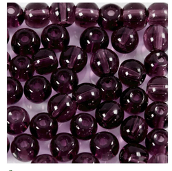 Glassperler purple, dia 4mm, hullstr 1mm - 45stk