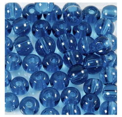 Glassperler turquoise, dia 4mm, hullstr 1mm - 45stk