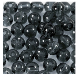 Glassperler grå, dia 4mm, hullstr 1mm- 45stk