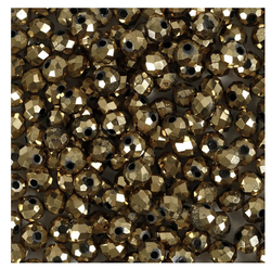 Facettperler metallic bronze, str 3*4mm, hullstr 0,8mm - 100stk Metallic bronze - Hobby