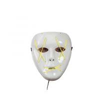 LED Maske Statue Gul Hvit/Gul - Halloween