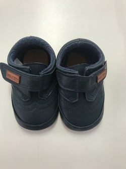 Melton skinntøffler/slippers med borrelås Navy - Melton