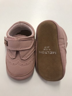 Melton skinntøffler/slippers med borrelås Rosa - Melton