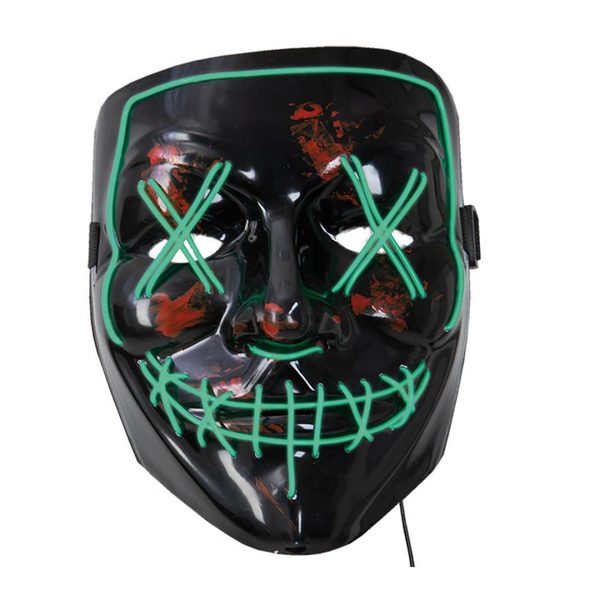 Horror maske LED - Grønn