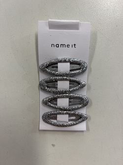 NKFACC-RILLA  4P GLITTER SMALL HAIRCLIPS Silver Colour - Name It