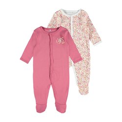 NBFNIGHTSUIT 2P W/F ROSE FLOWER NOOS Rose Wine - Name It