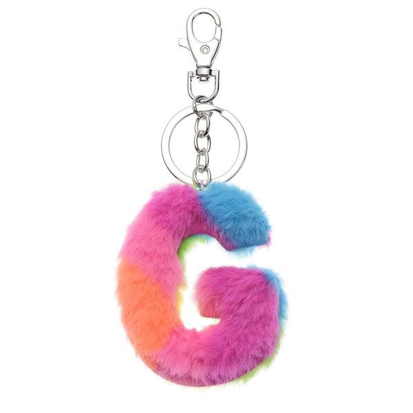 NØKKELRING PLYSJ REGNBUE G