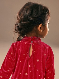 NMFRALVET LS VELOUR DRESS