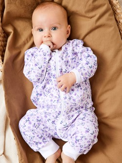 NBFNIGHTSUIT 2PK ZIP PURPLE FLOWER