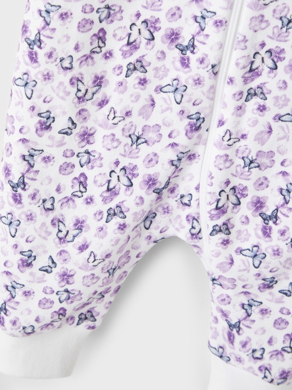 NBFNIGHTSUIT 2PK ZIP PURPLE FLOWER