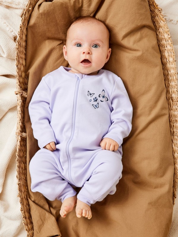 NBFNIGHTSUIT 2PK ZIP PURPLE FLOWER