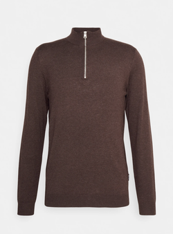Onswyler Half Zip Knit Brun - Only and sons