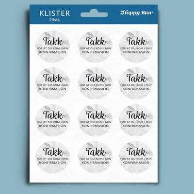 Klister 24stk Konfirmasjon - Happystar