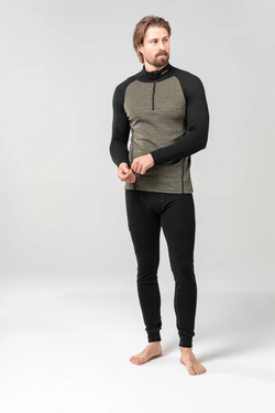 Devold M Duo Active Merino Zip Neck Lichen/Caviar - Devold