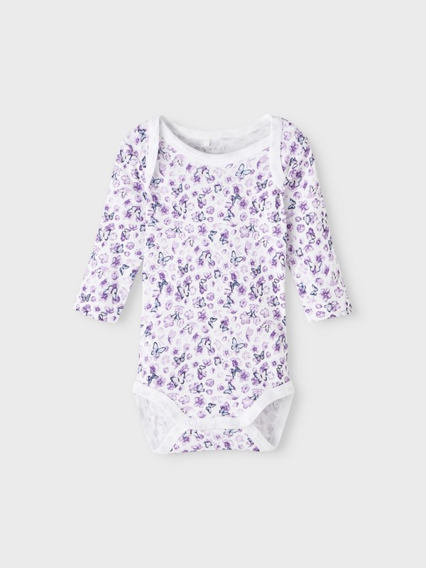 NBFBODY 3P LS PURPLE FLOWER  
