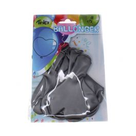 Ballonger 8 pk - Metallic Sølv Hjerte