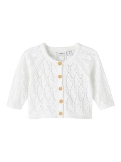 NBFDANILLE SHORT KNIT CARDIGAN BRIGHT WHITE - Name It