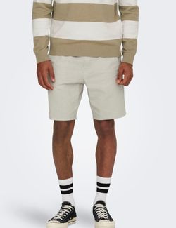 Linus Cot Lin Shorts Beige - Only and sons