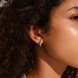 Peace huggie hoops øredobber 2-i-1 sett