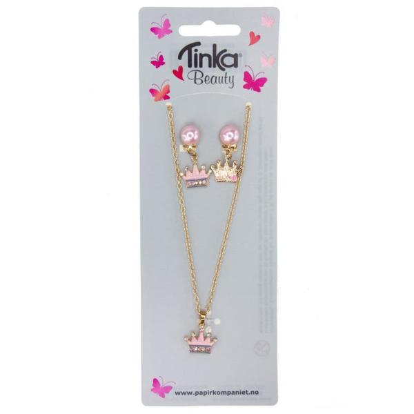 KJEDE OG ØREKLIPS KRONE TINKA BEAUTY