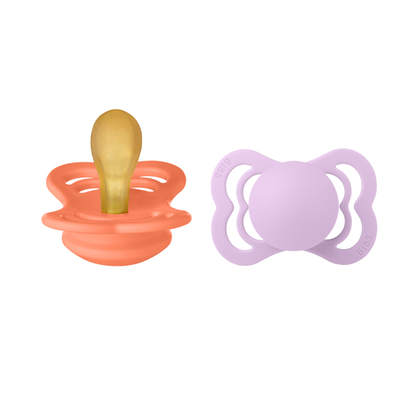 Bibs Smokk Supreme 2 Pack Natural Rubber Size 1 - Papaya / Violet Sky