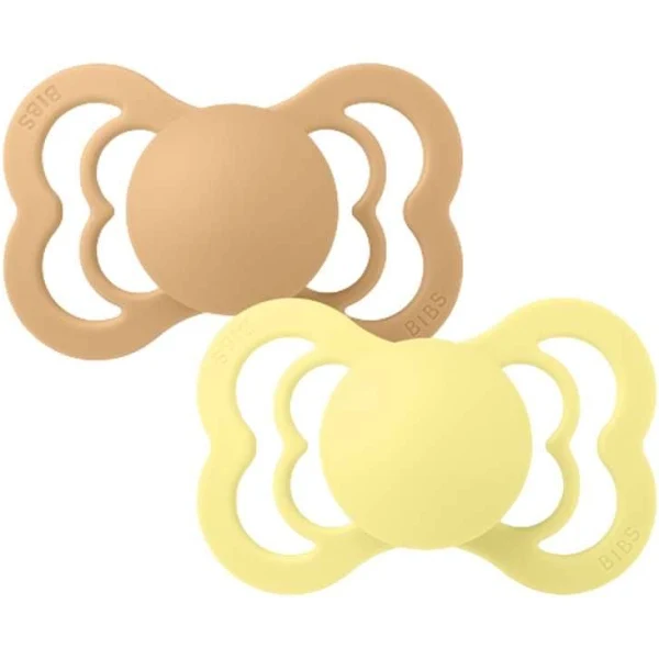 Bibs Smokk Supreme 2 Pack Silicone Size 1 - Desert Sand / Sunshine Desert Sand / Sunshine - Bibs