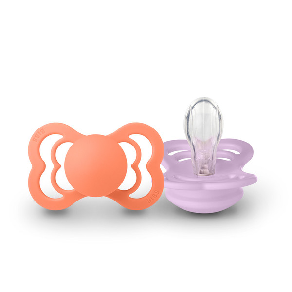 Bibs Smokk Supreme 2 Pack Silicone Size 1 - Papaya / Violet Sky
