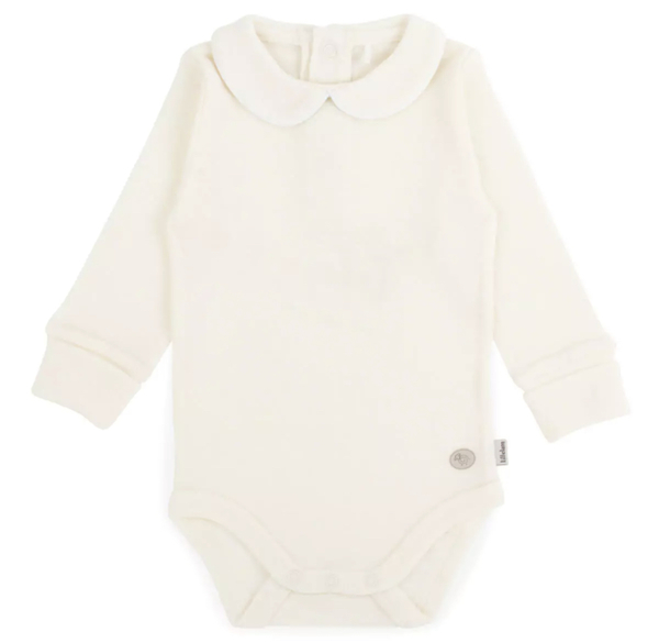 Lillelam ullbody med krage, hvit