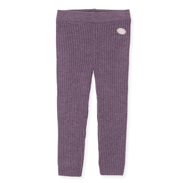 Lillelam bukse ribb ull plomme