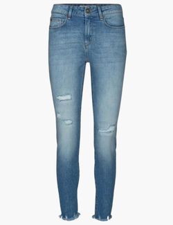 Alexa Ankle wash como distressed Lyseblå - Ivy