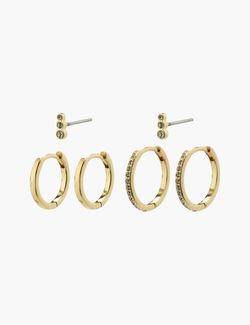 Marine Hoop And Crystal Earrings 3-in.1 Set Gull - Pilgrim