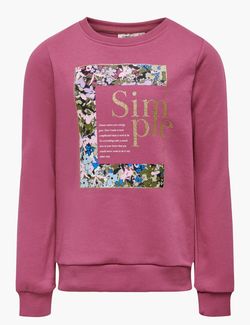 Lena simple O-Neck  Mørke rosa - Kids Only 