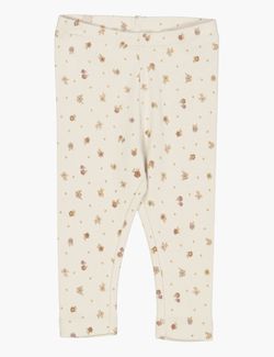 Jersey Leggings Chalk flowers - Wheat