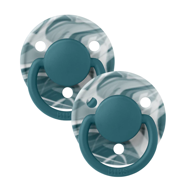 BIBS De Lux 2pk Forest Lake White/natural rubber latex - str 1