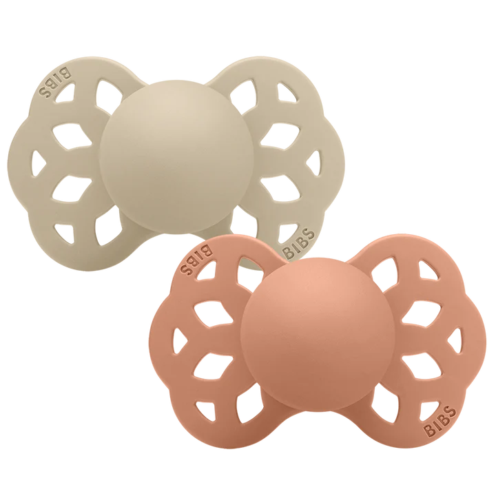 BIBS infinity 2pk Vanilla/Peach /Silicone - str 1