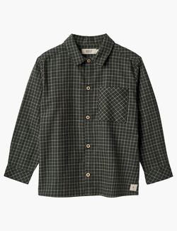 Shirt Oscar black coal check - Wheat