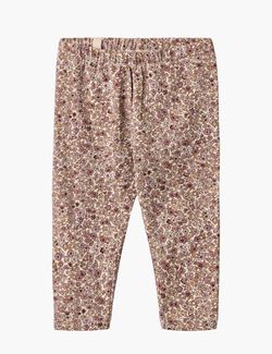 Jersey Leggings Jules Grey rose flowers - Wheat