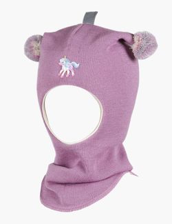 Hood, Unicorn, 2 bobbles Lillac - Kivat