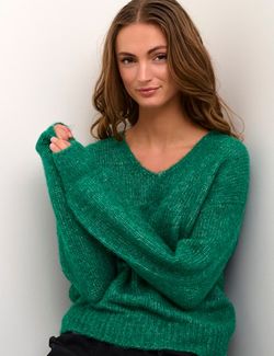 Sarla V-neck pullover Aventurine Mela - Kaffe Clothing
