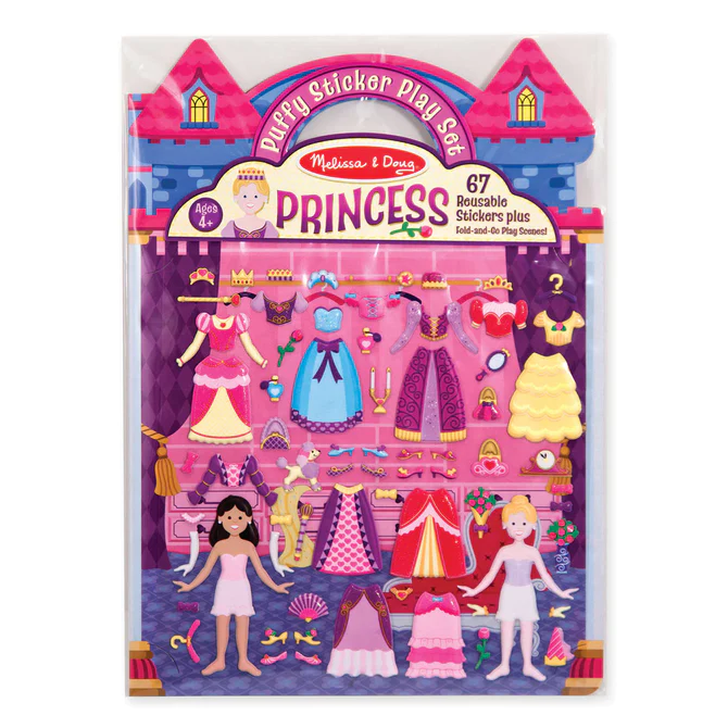 Puffy klistremerker Lekesett: Prinsesse prinsessse - Melissa & Doug