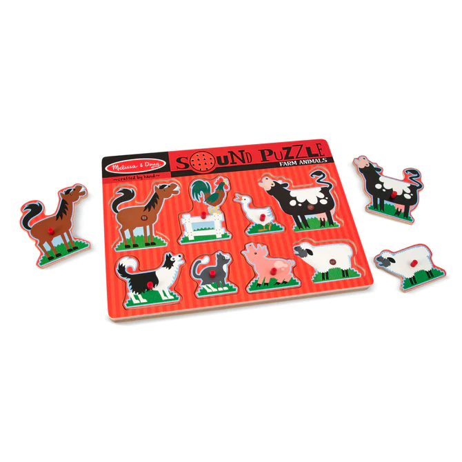 Farm Animals Sound Puslespill - 8 Brikker gård - Melissa & Doug