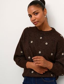 Joanna Knit Pullover Java Melange - Kaffe Clothing