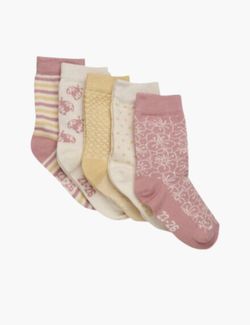 Sokker m/ mønster (5-pack) ASH ROSE - Minymo