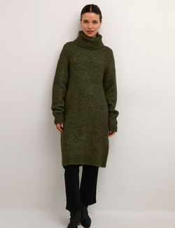 Aioma Rollneck Dress Forest Night  - Kaffe Clothing