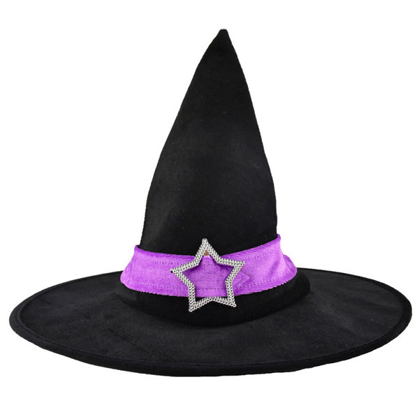 Hekse hatt Black/Purple 40 cm
