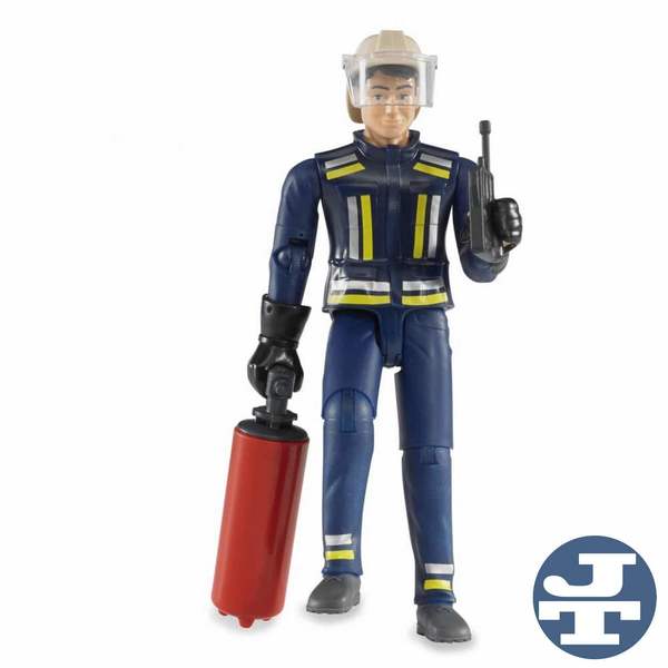 Bruder Fireman with helmet gloves and accessories