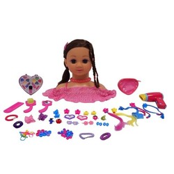 DUKKE - HF SMINKE- OG HÅRDUKKE BROWN Rosa - happy friend